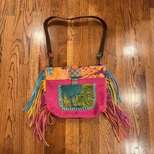 Keep it Gypsy Up cycled Colorful Fringe Women's Bag